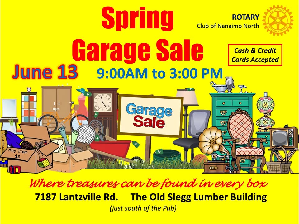 Rotary Club of Nanaimo North Spring Garage Sale - Nanaimo, BC