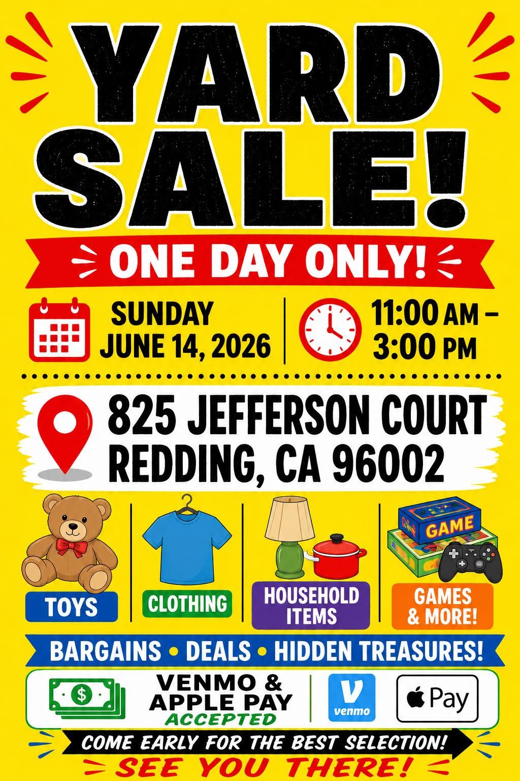 Yard Sale - Toys, Clothing, Household Items & Games