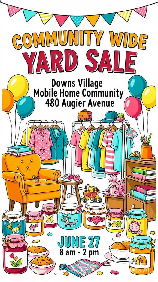 Community Wide Yard Sale - Downs Village Mobile Home Community - Winnipeg, MB