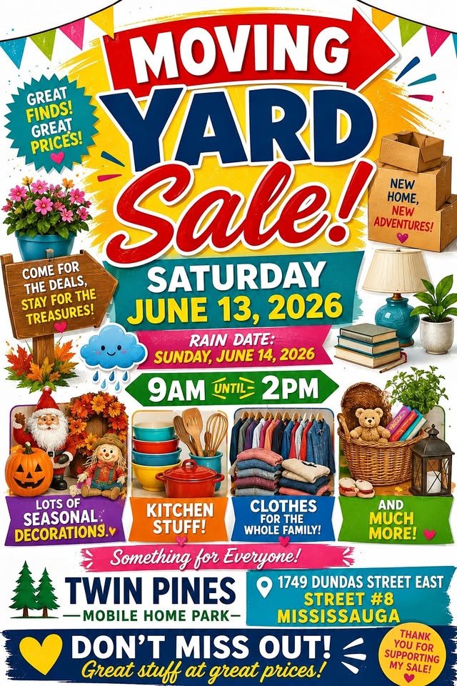 Moving Yard Sale at Twin Pines Mobile Home Park - Mississauga, ON
