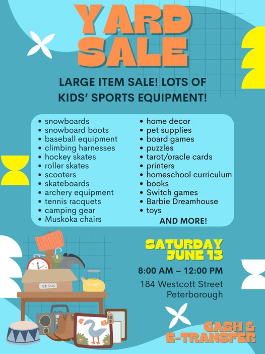 Yard Sale - Lots of Kids' Sports Equipment - Peterborough, ON
