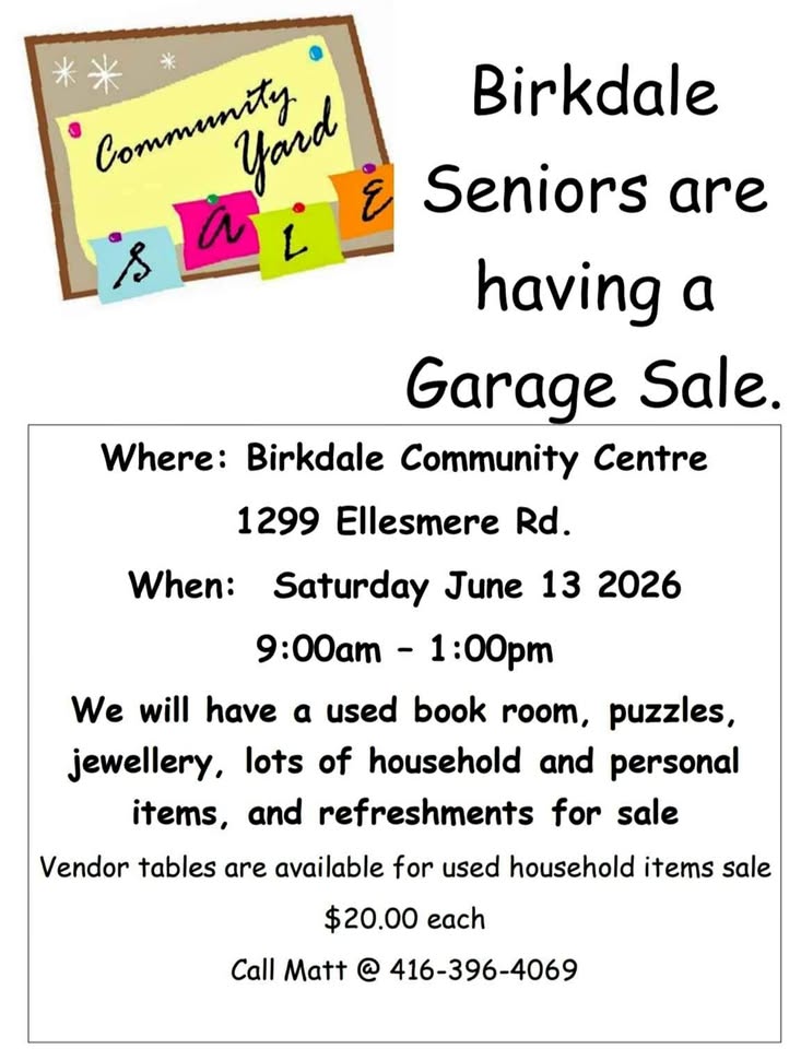 Birkdale Seniors Garage Sale - Toronto, ON