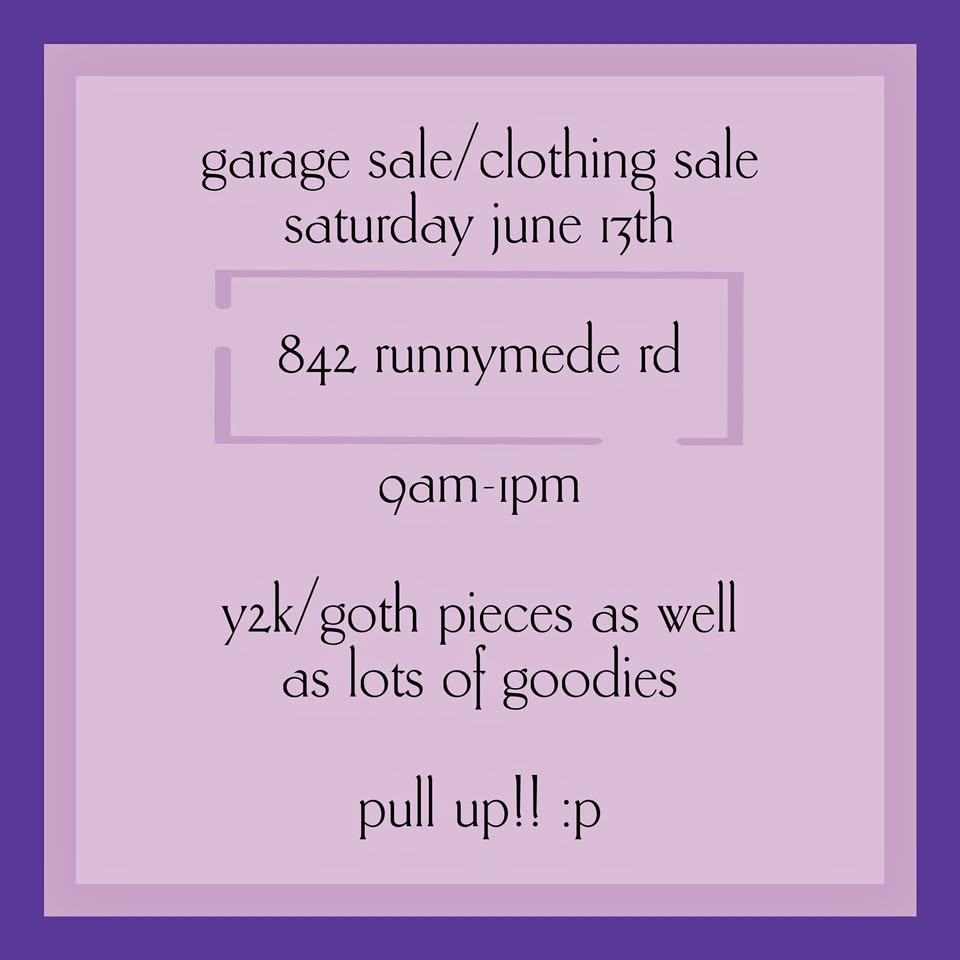 Garage Sale with Y2K/Goth Clothing and Goodies - Toronto, ON