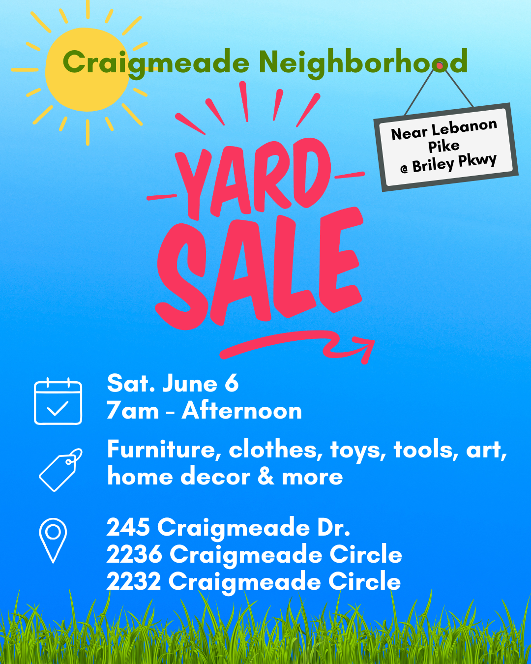 Donelson Neighborhood Yard Sale - Multiple Homes Participating!