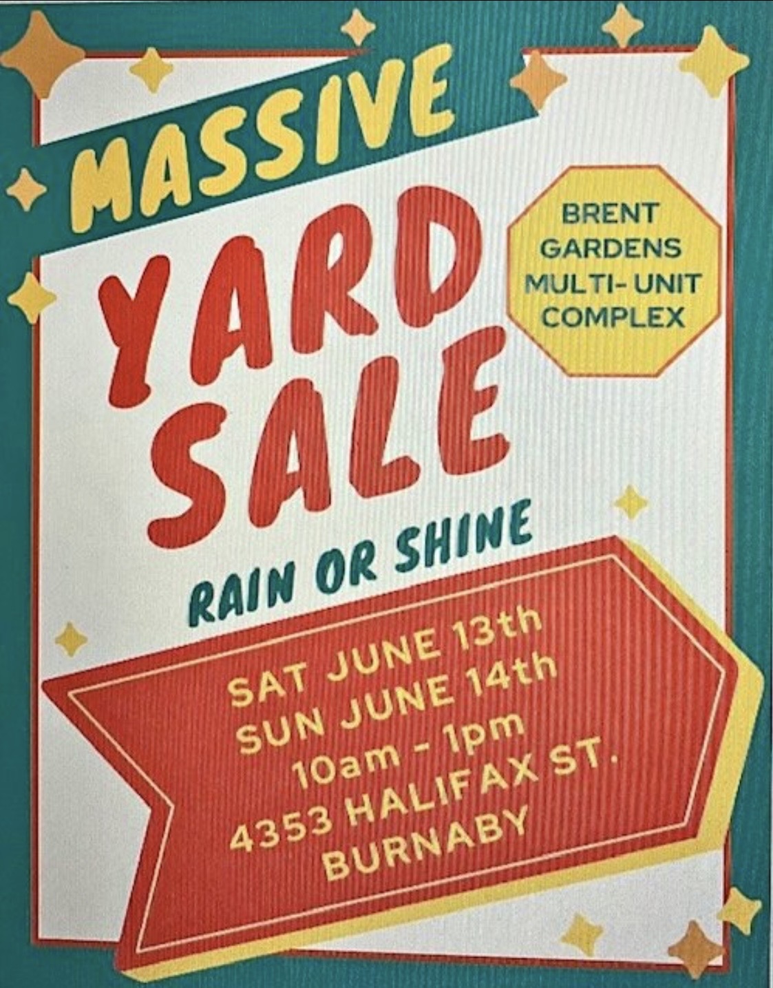 Yard sale at Brent Garden complex - Burnaby , BC