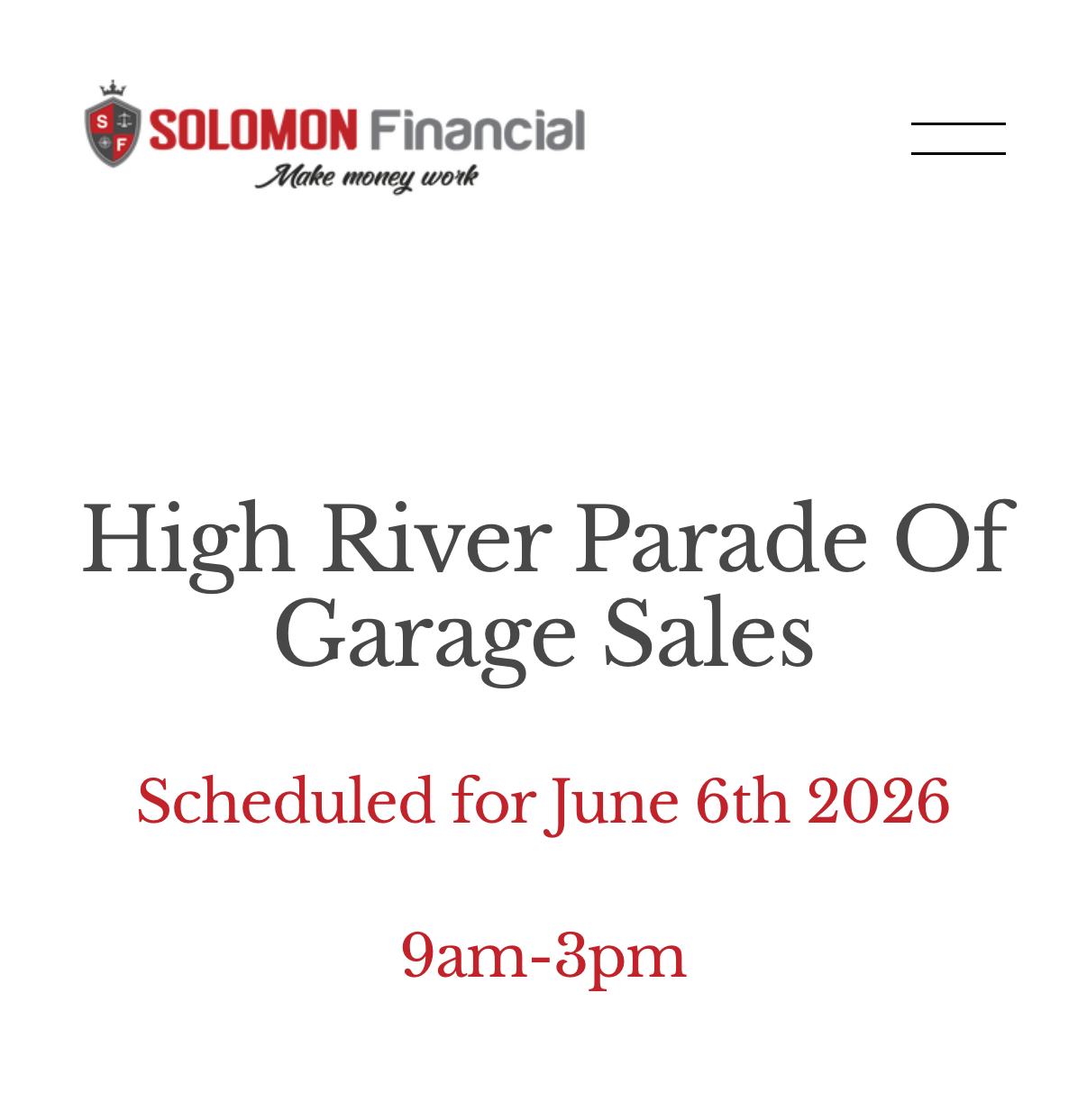 High River Parade of Garage Sales