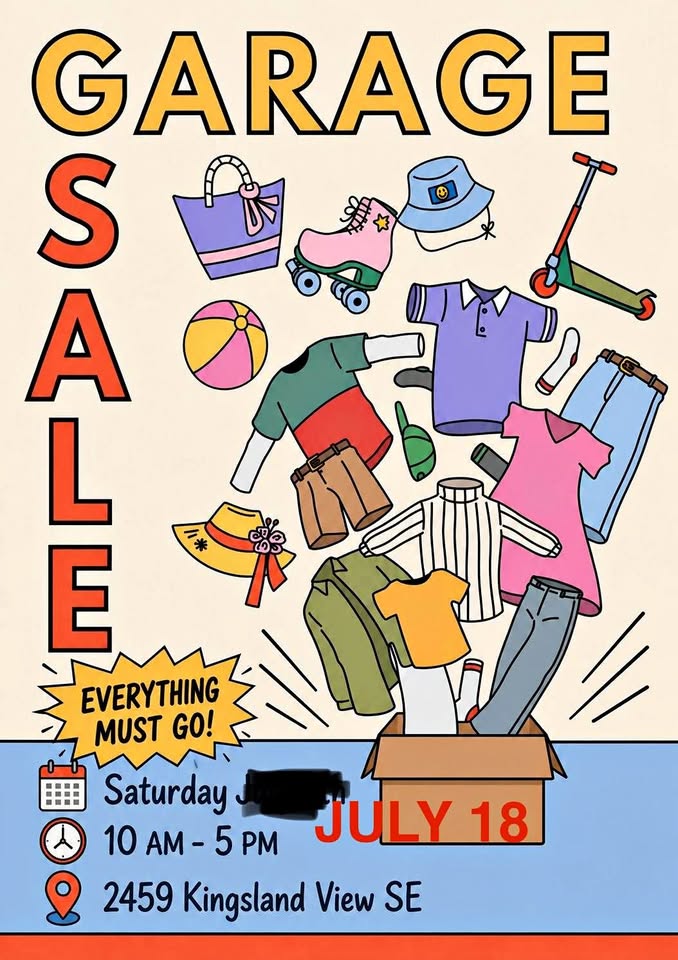Garage Sale This Saturday-Airdrie AB